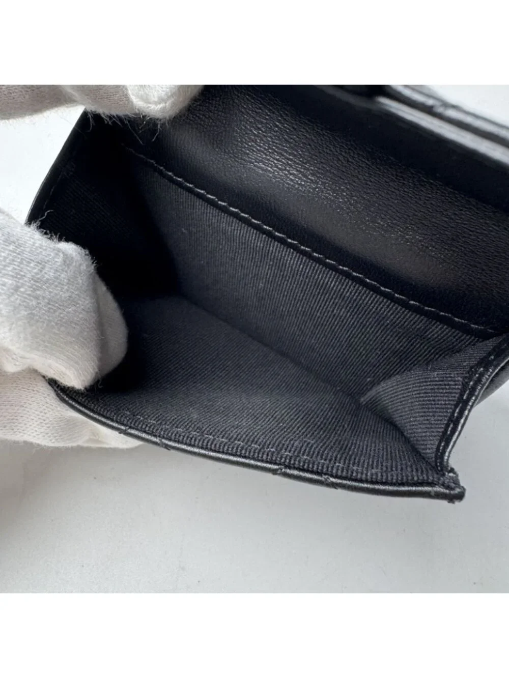 Chanel Quilted CC Logo Compact Wallet So Black